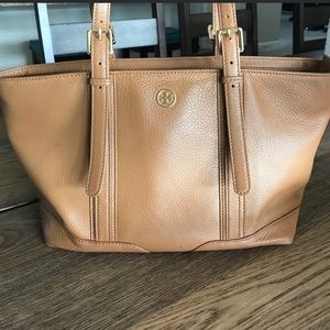 Tory Burch Camel Leather Tote Bag